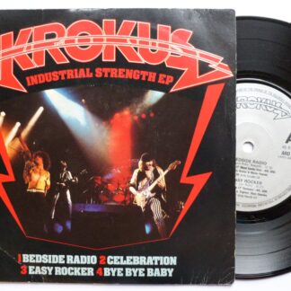 Krokus Industrial Strength EP EP Ariola ARO258 EX/VG 1980 picture sleeve, tracks: 1-Bedside Radio, 2-Celebration, 3-Easy Rocker, 4-Bye Bye Baby