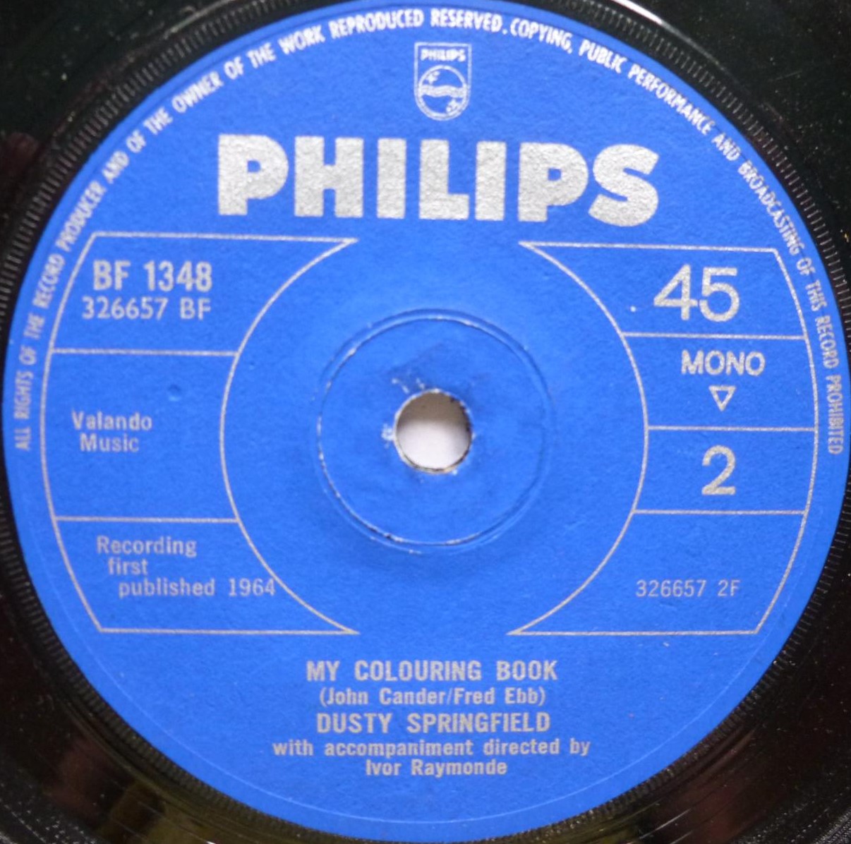 Dusty Springfield I Just Don't Know What To Do With Myself 7" Philips BF1348 EX 1964 record is slightly dished (the record is like a plate - one side curves up slightly at the edge, the other side curves down slightly at the edge)" - Image 4