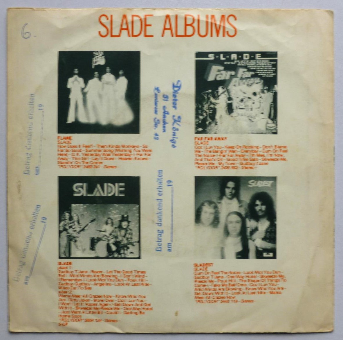 Slade In For A Penny 7" Polydor 2058663 EX/VG 1975 made in Holland, there are dealer stamps on rear of picture sleeve - Image 3