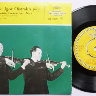 David & Igor Oistrakh Play Handel Sonata E Minor Opus 2 EP Deutsch Grammophon EPL30287 EX/EX 1950s picture sleeve has writing on rear