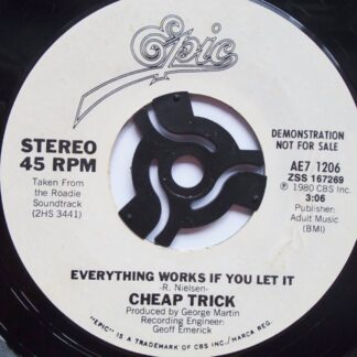 Cheap Trick Everything Works If You Let It 7" Epic AE7 1206 EX 1980 demo, US pressing