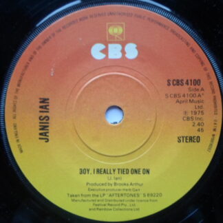 Janis Ian Boy I Really Tied One On 7" CBS SCBS 4100 EX 1975