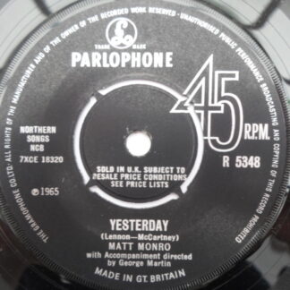 Matt Monro Yesterday 7" Parlophone R5348 EX 1965