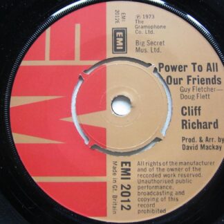Cliff Richard Power To All Our Friends 7" EMI EMI2012 EX 1973