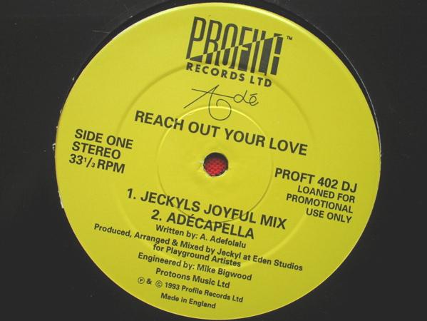 Ade Reach Out For Your Love Jeckyl's Joyful Mix 12" Profile PROFT402DJ EX 1993 12 inch, DJ copy