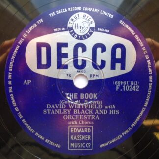 David Whitfield The Book 78 Decca F10242 EX 1954 with Stanley Black & His Orchestra
