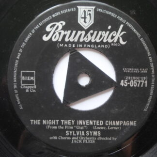 Sylvia Syms The Night They Invented Champagne 7" Brunswick 05771 VG 1958