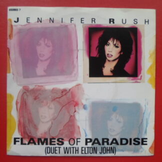 Jennifer Rush Flames Of Paradise 7" CBS 6508657 EX/EX 1987 picture sleeve, a-side with Elton John