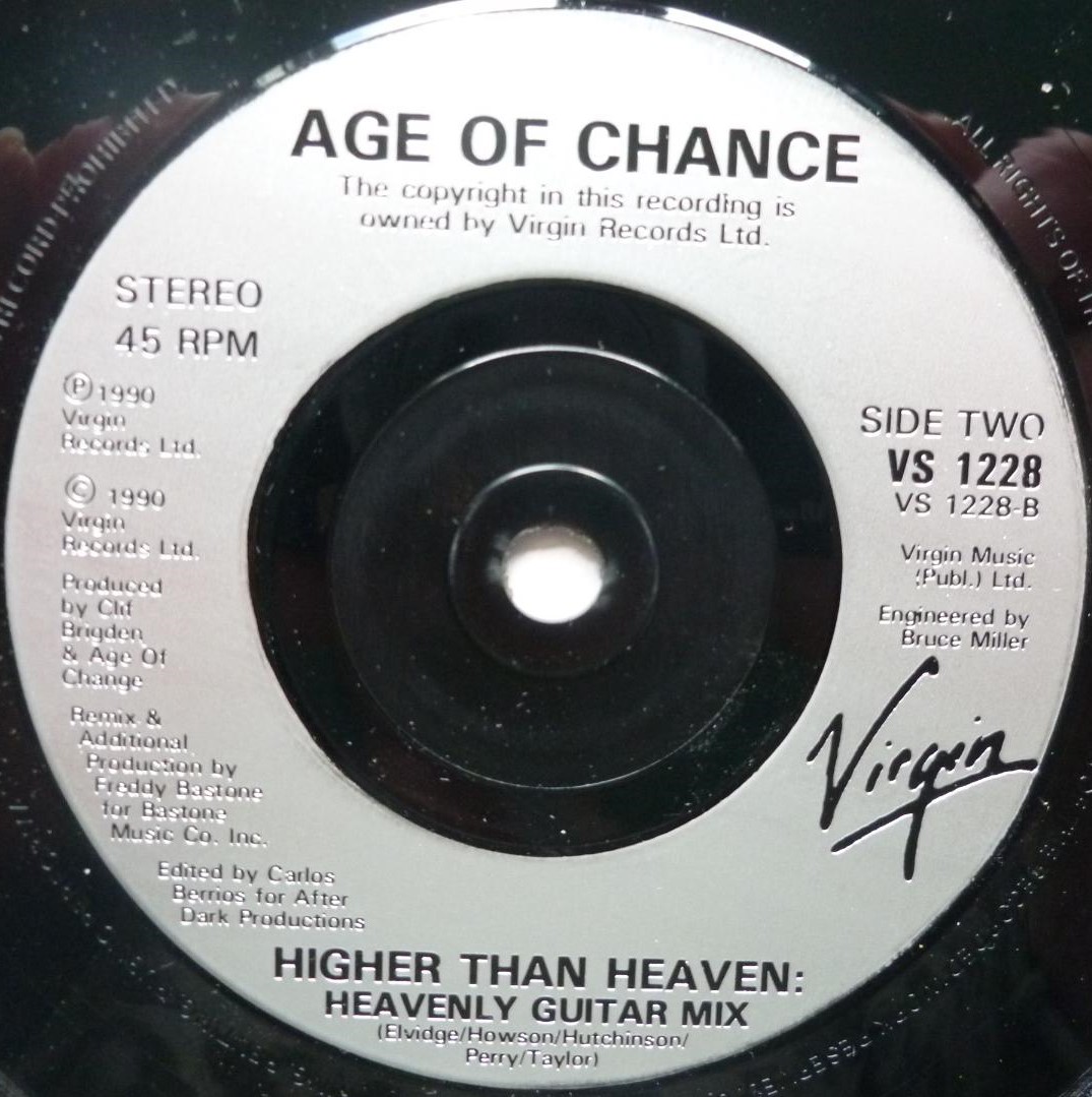 Age Of Chance Higher Than Heaven 7" Virgin VS1228 EX /EX 1990 picture sleeve is signed on front by Geoff Taylor & Jan Perry - Image 5