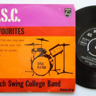 Dutch Swing College Band Favourites EP Philips BE12533 EX/EX 1961 picture sleeve. Record has some light marks none of which are serious. Sleeve has crease and is rubbed at corners.
