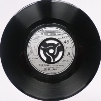 Elton John Sad Songs 7" Rocket PH7 EX 1984 Record has machine-cut centre