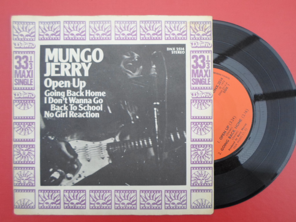 Mungo Jerry Open Up EP Dawn DNX2514 EX/VG 1972 7" 33rpm, maxi single, picture sleeve