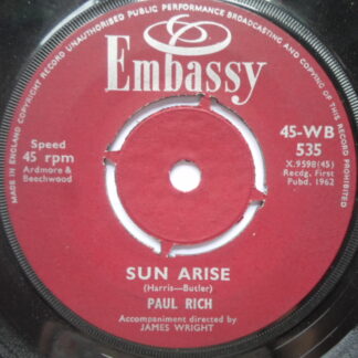 Paul Rich Sun Arise 7" Embassy WB535 EX 1962