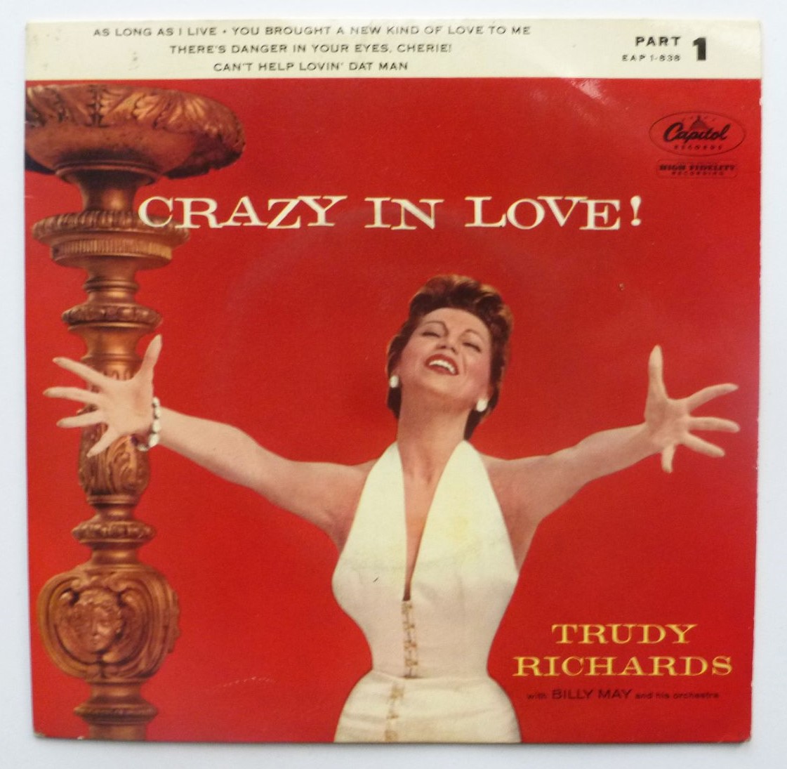 Trudy Richards Crazy In Love EP Capitol EAP1838 EX/EX 1957 picture sleeve, 4-track 45rpm 7 there is writing on side two label. - Image 2