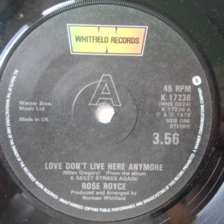 Rose Royce Love Don't Live Here Anymore 7" Whitfield K17236 EX 1978