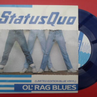 Status Quo Ol' Rag Blues 7" Vertigo QUOB11 EX/EX 1983 picture sleeve, blue vinyl