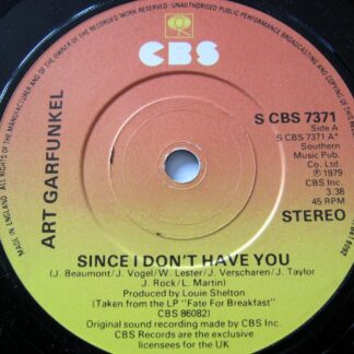 Art Garfunkel Since I Don't Have You 7" CBS SCBS 7371 EX 1979