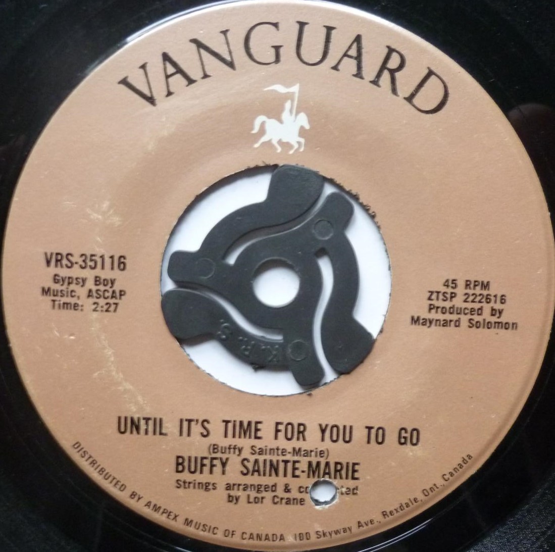Buffy Sainte Marie Soldier Blue 7" Vanguard VRS 35116 EX 1960s Canadian pressing, there is drill hole in label - Image 3