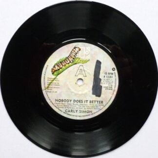 Carly Simon Nobody Does It Better 7" Elektra K12261 EX 1977 there are heavy felt tip marks on both sides of label