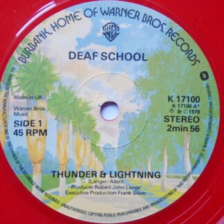 Deaf School Thunder And Lightning 7" Warner Bros K17100 EX 1978 red vinyl