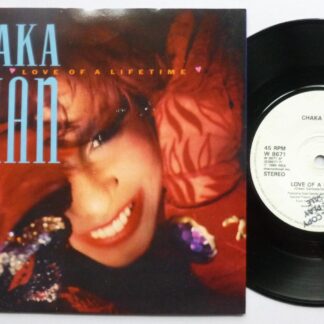Chaka Khan Love Of A Lifetime 7" Warner Bros W8671 EX/EX 1986 picture sleeve, there is promo stamp on label