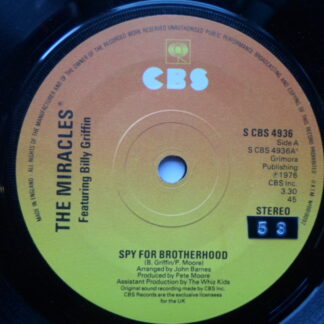 Miracles Spy For Brotherhood 7" CBS SCBS4936 EX 1976 featuring Billy Griffin