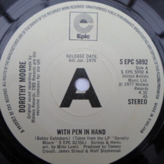 Dorothy Moore With Pen In Hand 7" Epic SEPC 5892 EX 1977 demo