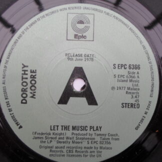 Dorothy Moore Let The Music Play 7" Epic SEPC6366 EX 1978 demo