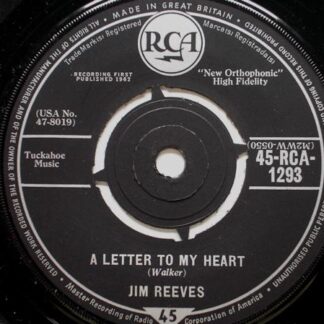 Jim Reeves A Letter To My Heart 7" RCA Victor RCA1293 EX 1962