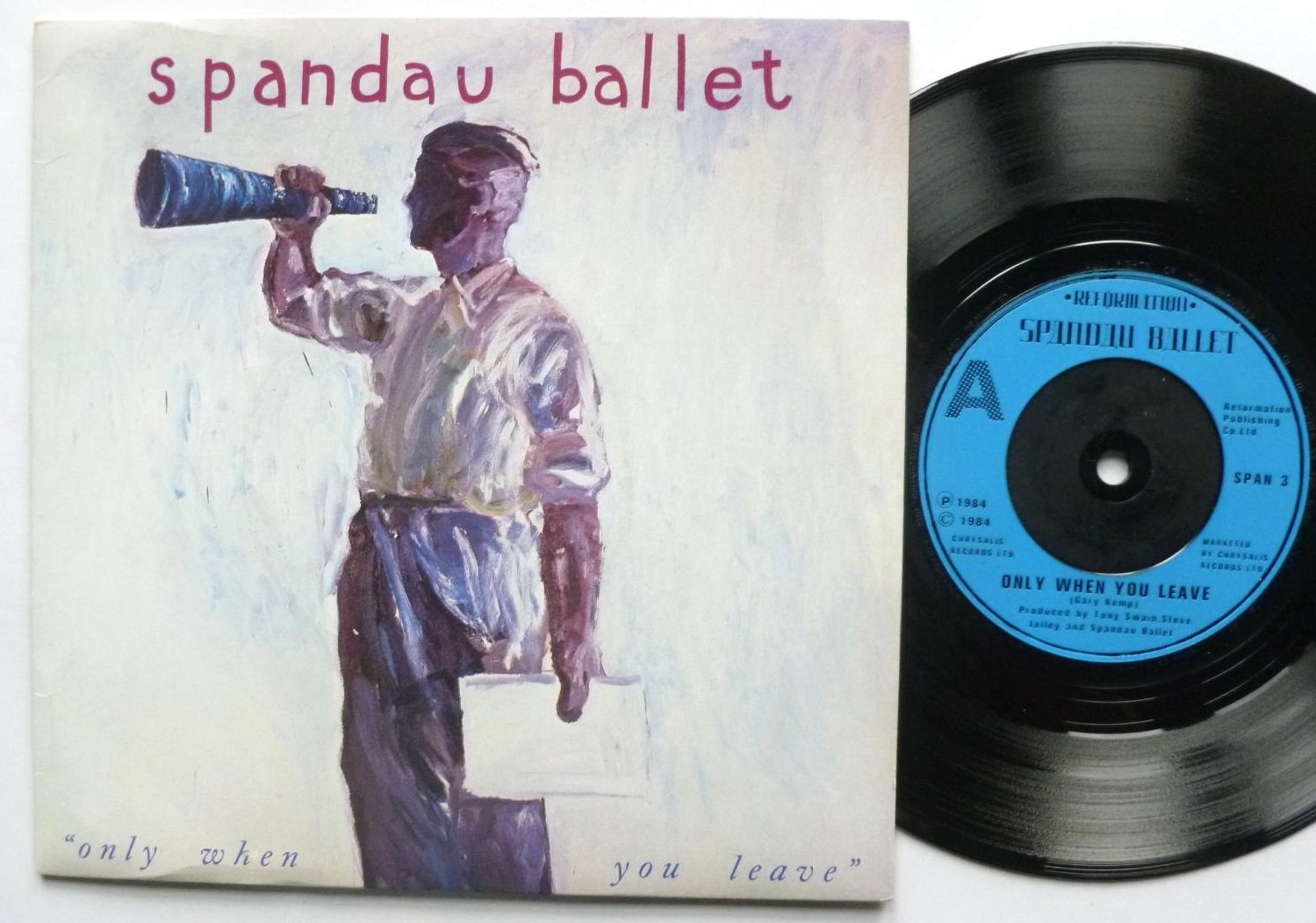 Spandau Ballet Only When You Leave 7" Chrysalis SPAN3 EX/EX 1984 picture sleeve, plastic label