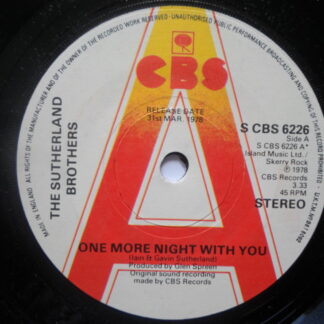 Sutherland Brothers One More Night With You 7" CBS SCBS6226 EX 1978 demo