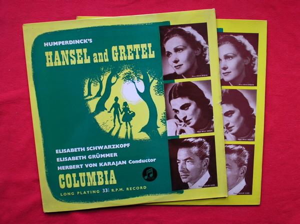 Herbert Von Karajan Humperdinck's Hansel And Gretel 2LP Columbia 33CX1096-7 EX/EX 1960s two LPs in separate sleeves, with Elisabeth Schwarzkopf, Elisabeth Grummer, Josef Metternich & Philharmonia Orchestra, Humperdinck's Hansel & Gretel