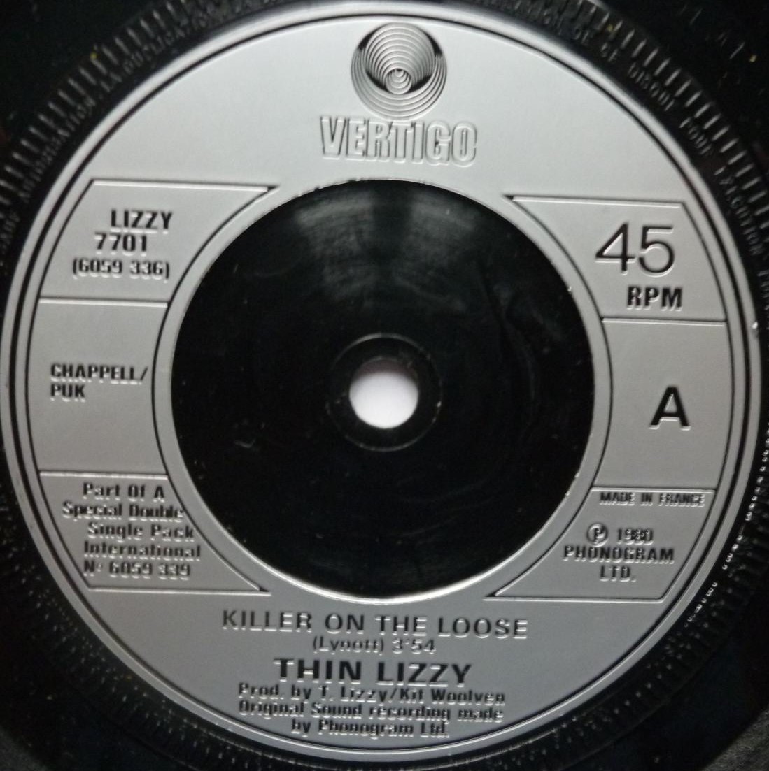 Thin Lizzy Killer On The Loose 2x7" Vertigo LIZZY77 EX/EX 1980 double pack, French pressing in picture sleeve - Image 3