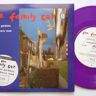 Family Cat Airplane Gardens 7" Dedicated FCUK003 EX/EX 1993 picture sleeve with numbered sticker, purple vinyl