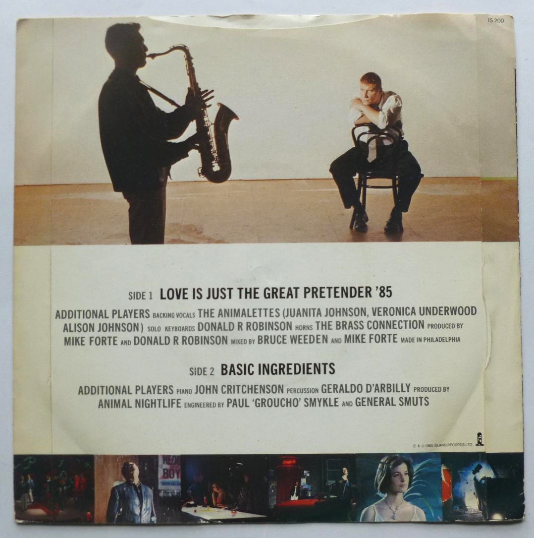 Animal Nightlife Love Is Just The Great Pretender '85 7" Island IS200 EX/EX 1985 picture sleeve - Image 3