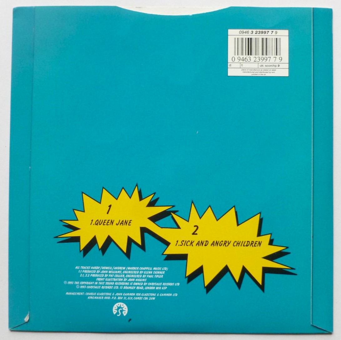 Kingmaker Queen Jane 7" Scorch SCORCHP9 EX/EX 1993 picture sleeve, numbered sleeve with postcards - Image 2