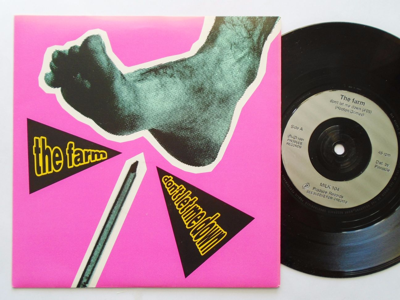 Farm Don't Let Me Down Hooten 7" Produce MILK 104 EX/EX 1991 picture sleeve