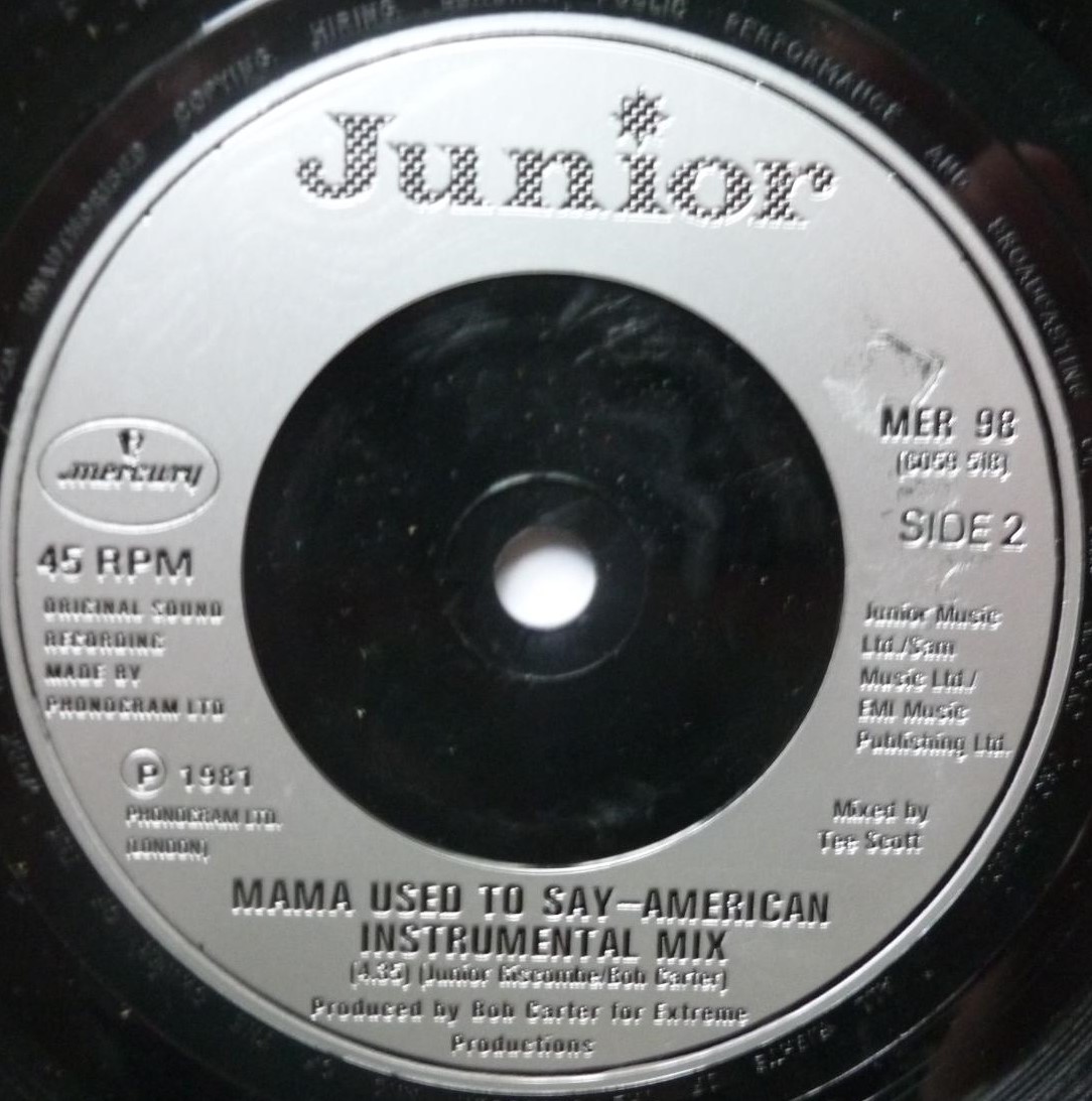 Junior Mama Used To Say American Remix 7" Mercury MER98 EX/EX 1981 picture sleeve - Image 5
