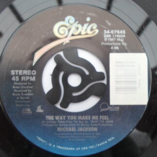 Michael Jackson Way You Make Me Feel 7" Epic 34-07645 EX 1987 US pressing, Record has machine cut centre