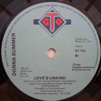 Donna Summer Love's Unkind 7" GTO GT113 EX 1977