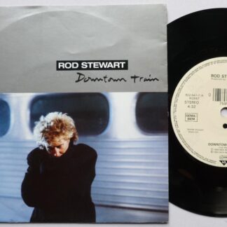 Rod Stewart Downtown Train 7" Warner Bros W2647 EX/VG 1990 German pressing in picture sleeve