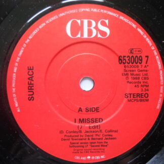 Surface I Missed 7 Edit 7" CBS 6530097 EX 1988