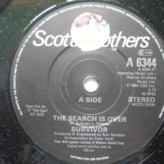Survivor The Search Is Over 7" Scotti Bros A6344 EX 1984