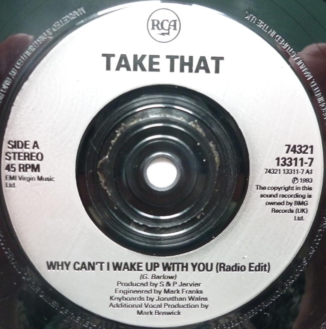 Take That Why Can't I Wake Up With You Radio Edit 7" RCA 133117 EX/EX 1993 picture sleeve - Image 4