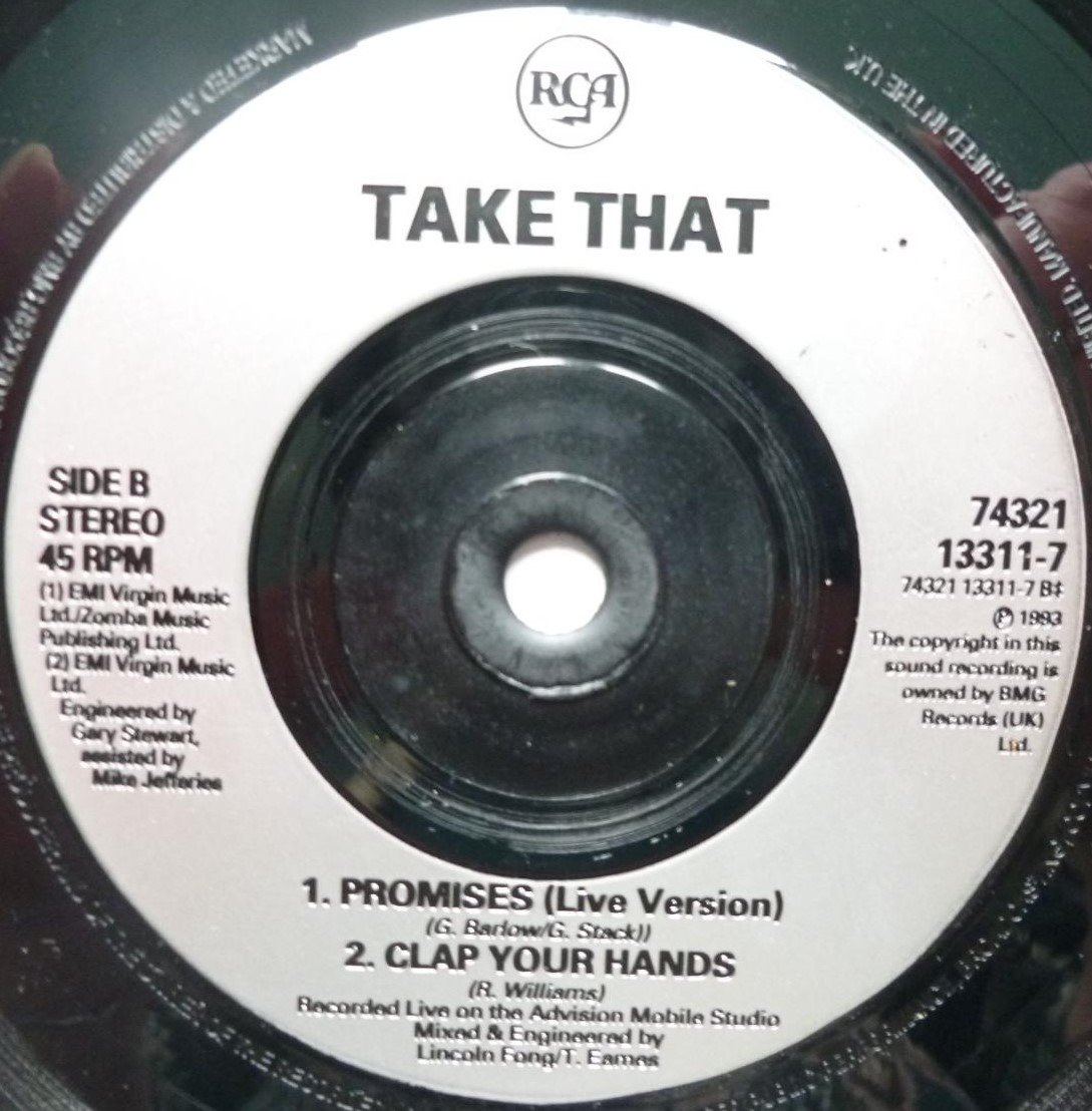 Take That Why Can't I Wake Up With You Radio Edit 7" RCA 133117 EX/EX 1993 picture sleeve - Image 5