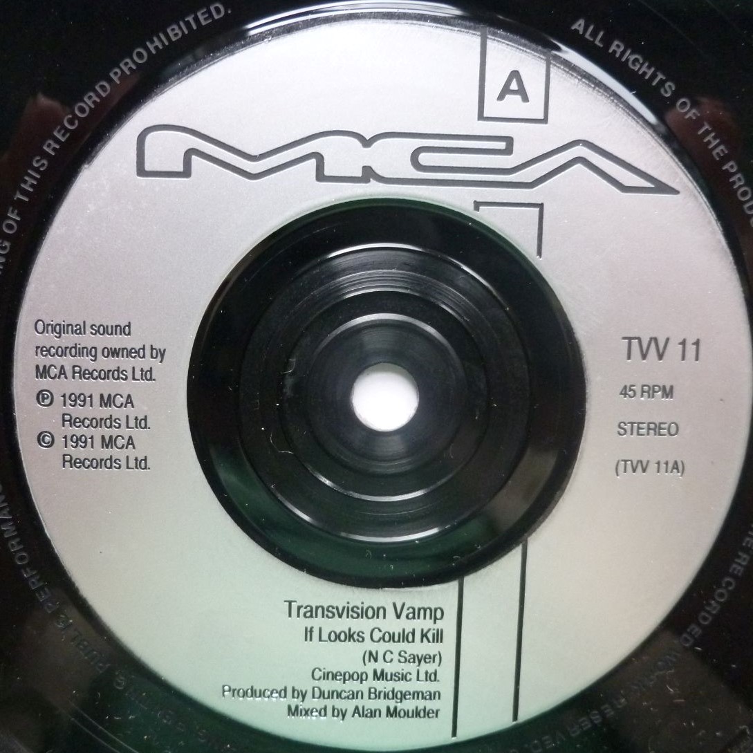 Transvision Vamp If Looks Could Kill 7" MCA TVV11 EX /EX 1991 picture sleeve - Image 4