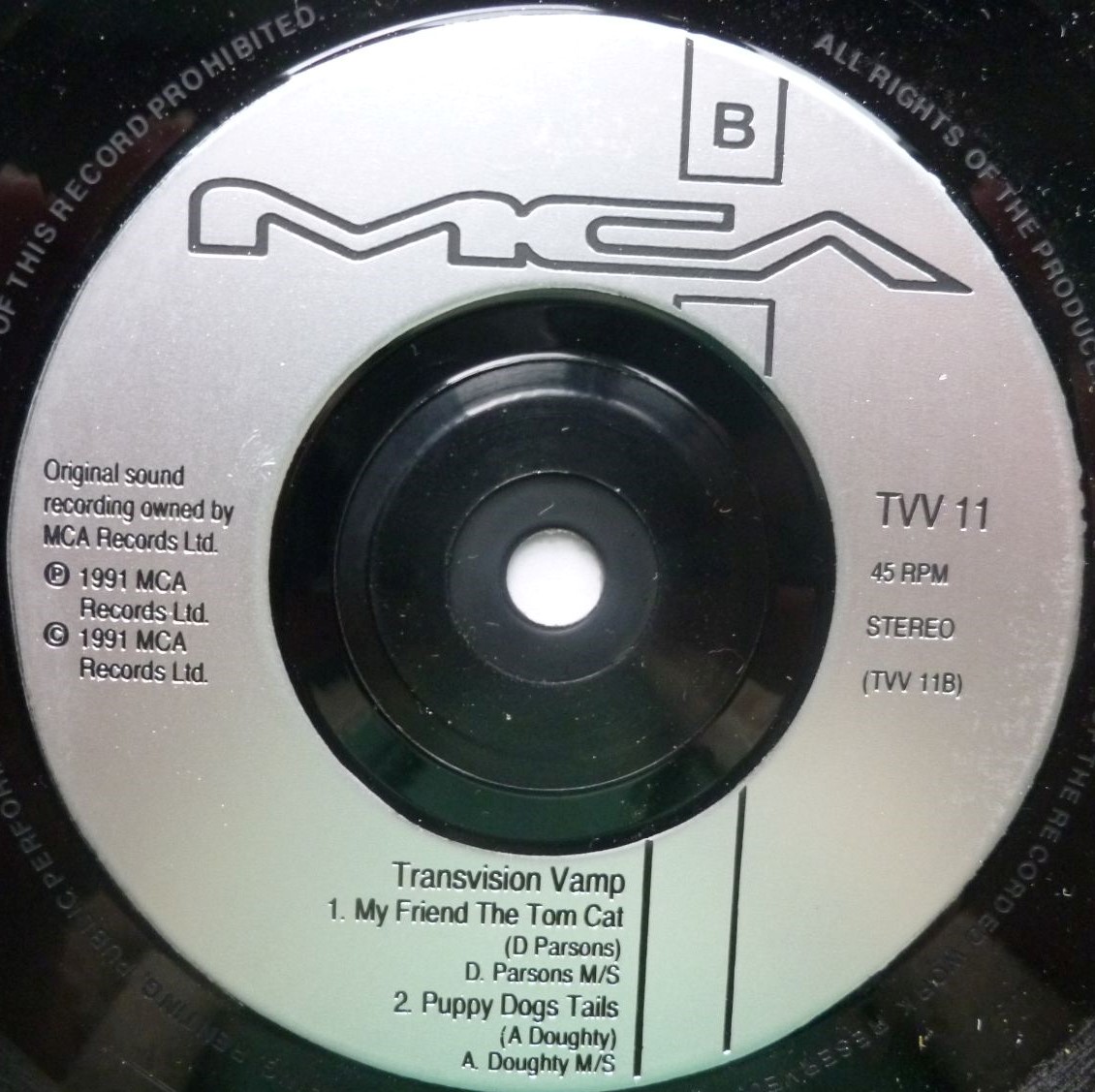 Transvision Vamp If Looks Could Kill 7" MCA TVV11 EX /EX 1991 picture sleeve - Image 5