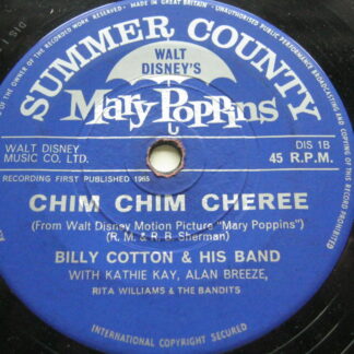 Billy Cotton Let's Go Fly A Kite 7" Summer County DIS1 EX/EX 1965 die-cut sleeve, from Mary Poppins
