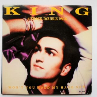 King Won't You Hold My Hand Now 2x7" CBS DA6094 EX/EX 1985 double single in gatefold picture sleeve