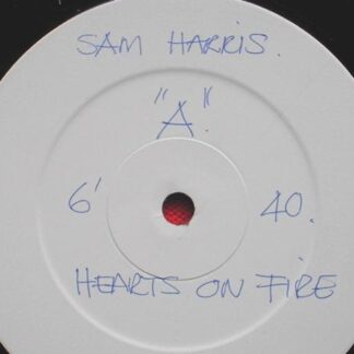 Sam Harris Hearts On Fire 12" Tamla Motown TMGT1370 EX 1980s 12 inch, DJ copy. Handwritten white labels."